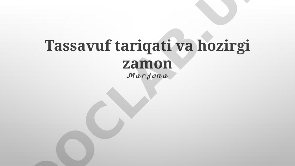 Sufizmning zamonaviy qiyofasi va hozirgi muammolarga ta'siri