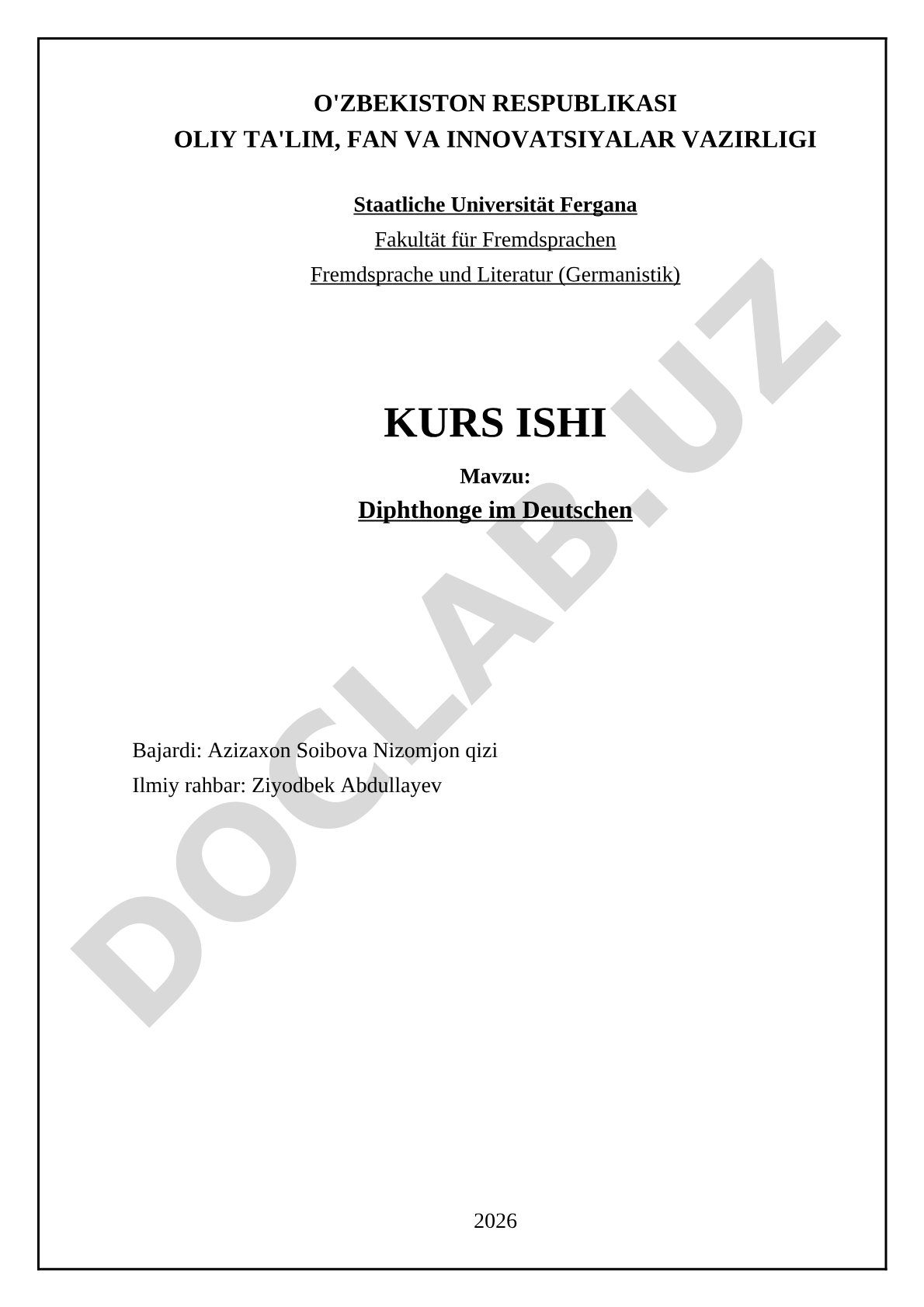 Diphthonge im Deutschen