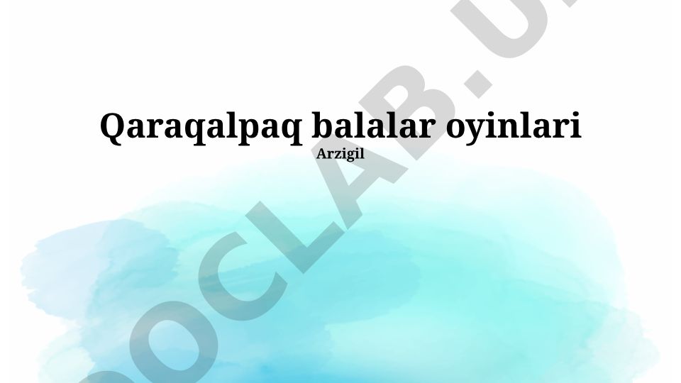 Qaraqalpaq balalar oyinlari