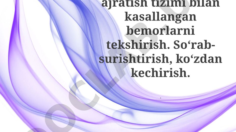 Buyrak va peshob ajratish tizimi kasalliklari tekshirish usullari