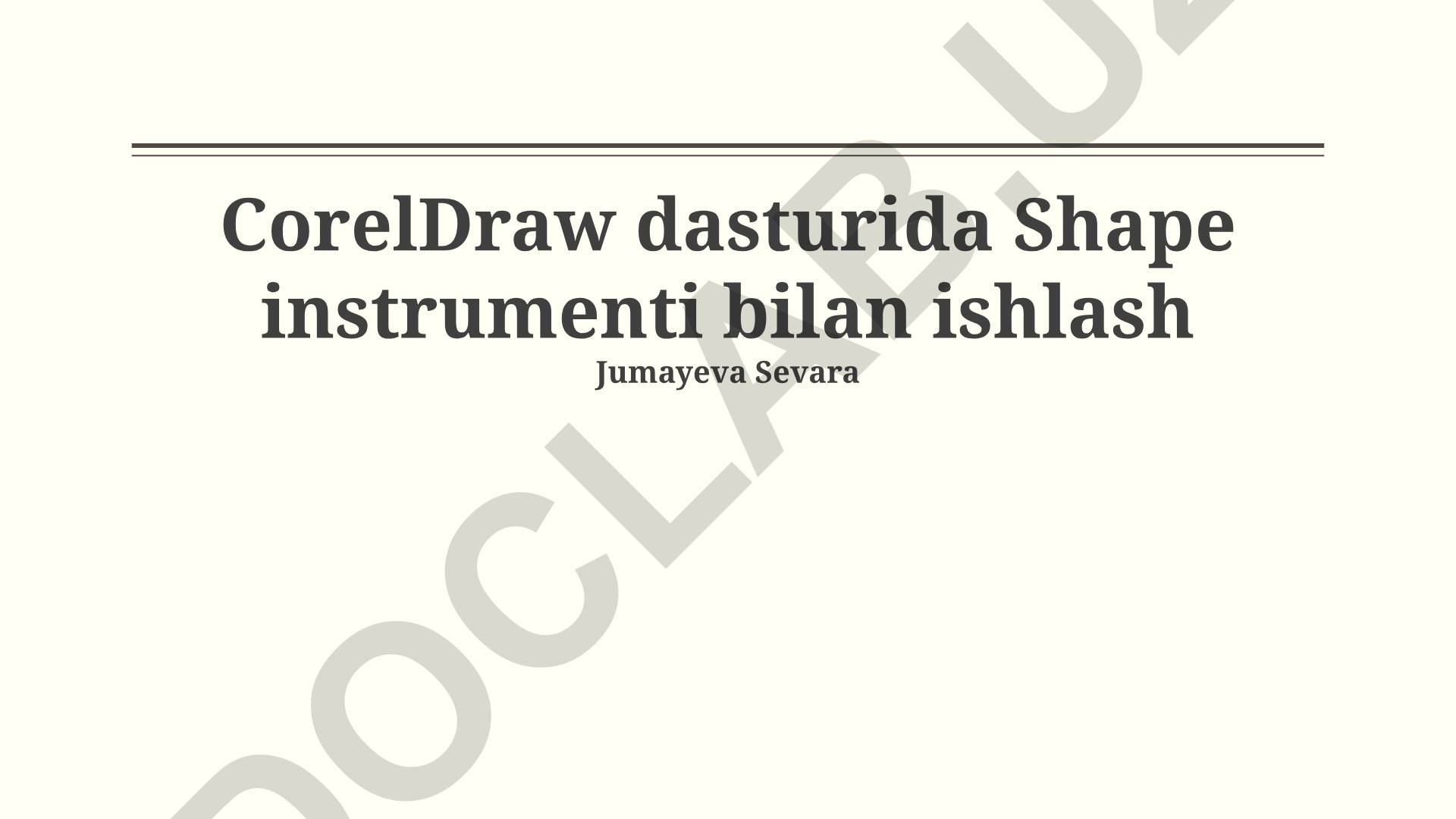 CorelDraw dasturida Shape instrumenti bilan ishlash