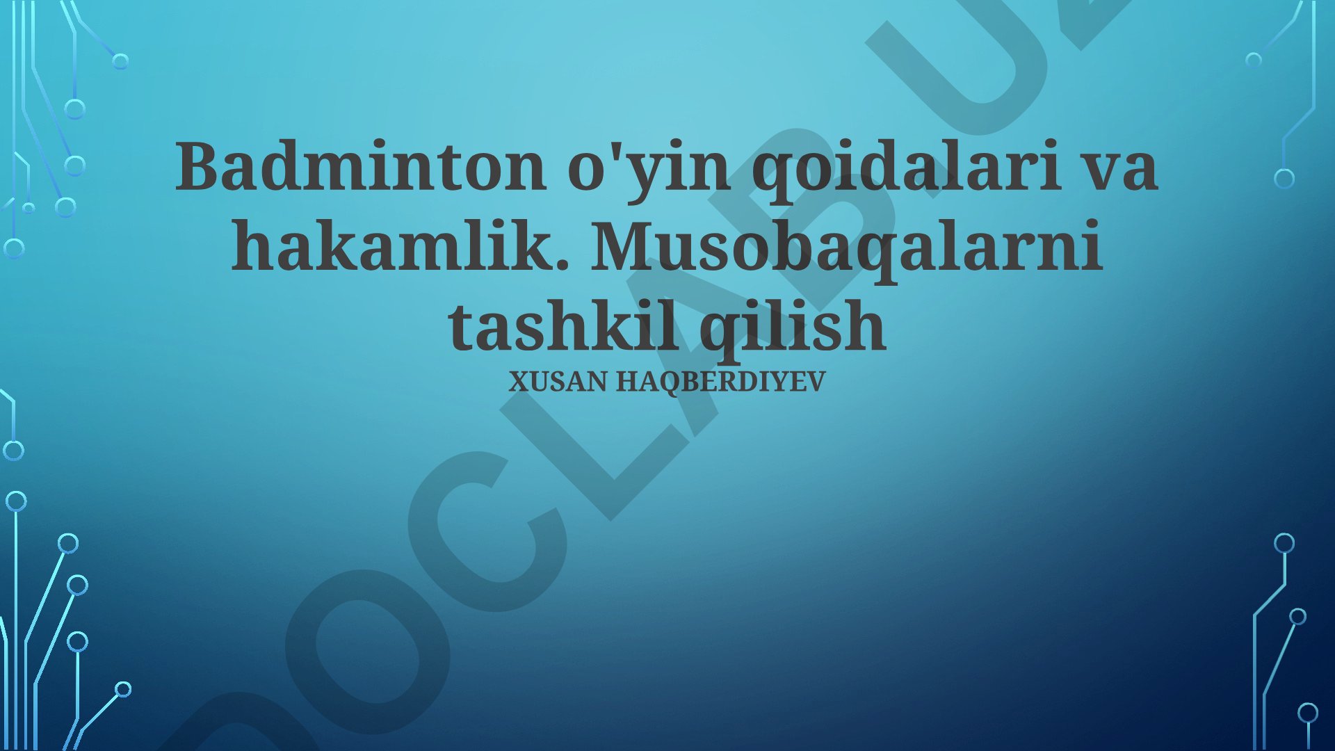 Badminton o'yin qoidalari va musobaqalarni tashkil qilish