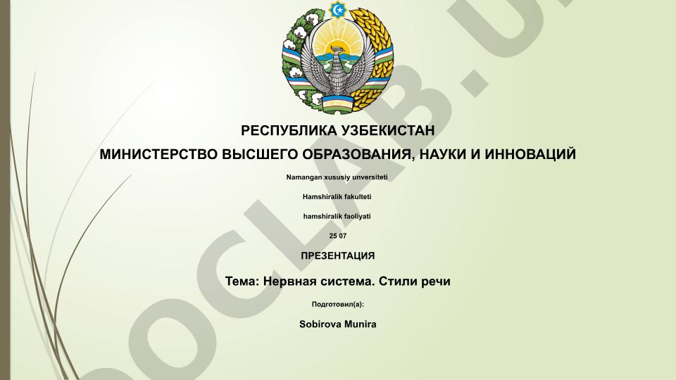 Нервная система и стили речи