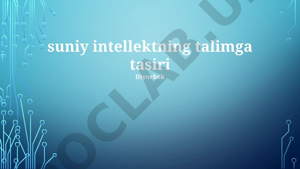 Sun'iy intellektning ta'limga ta'siri