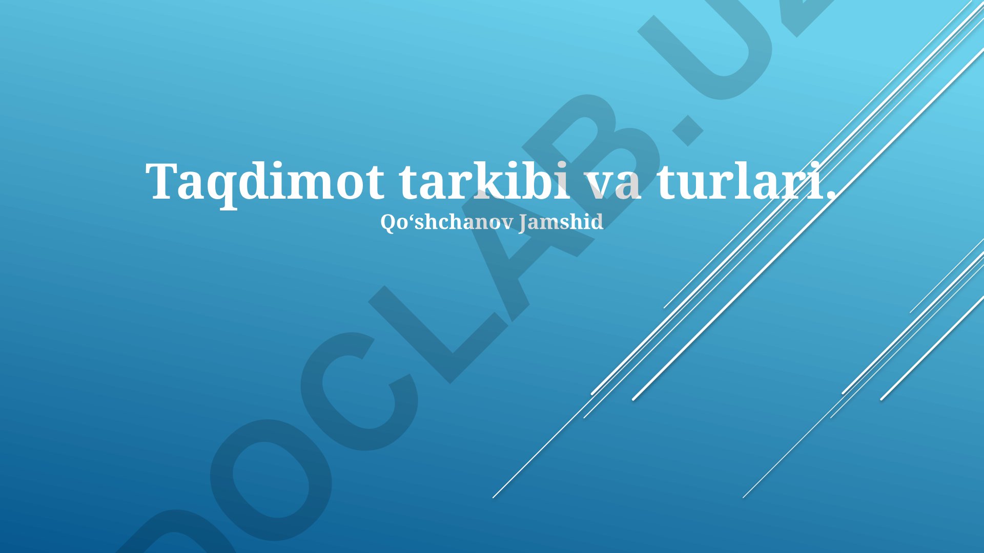 Taqdimot tarkibi va turlari
