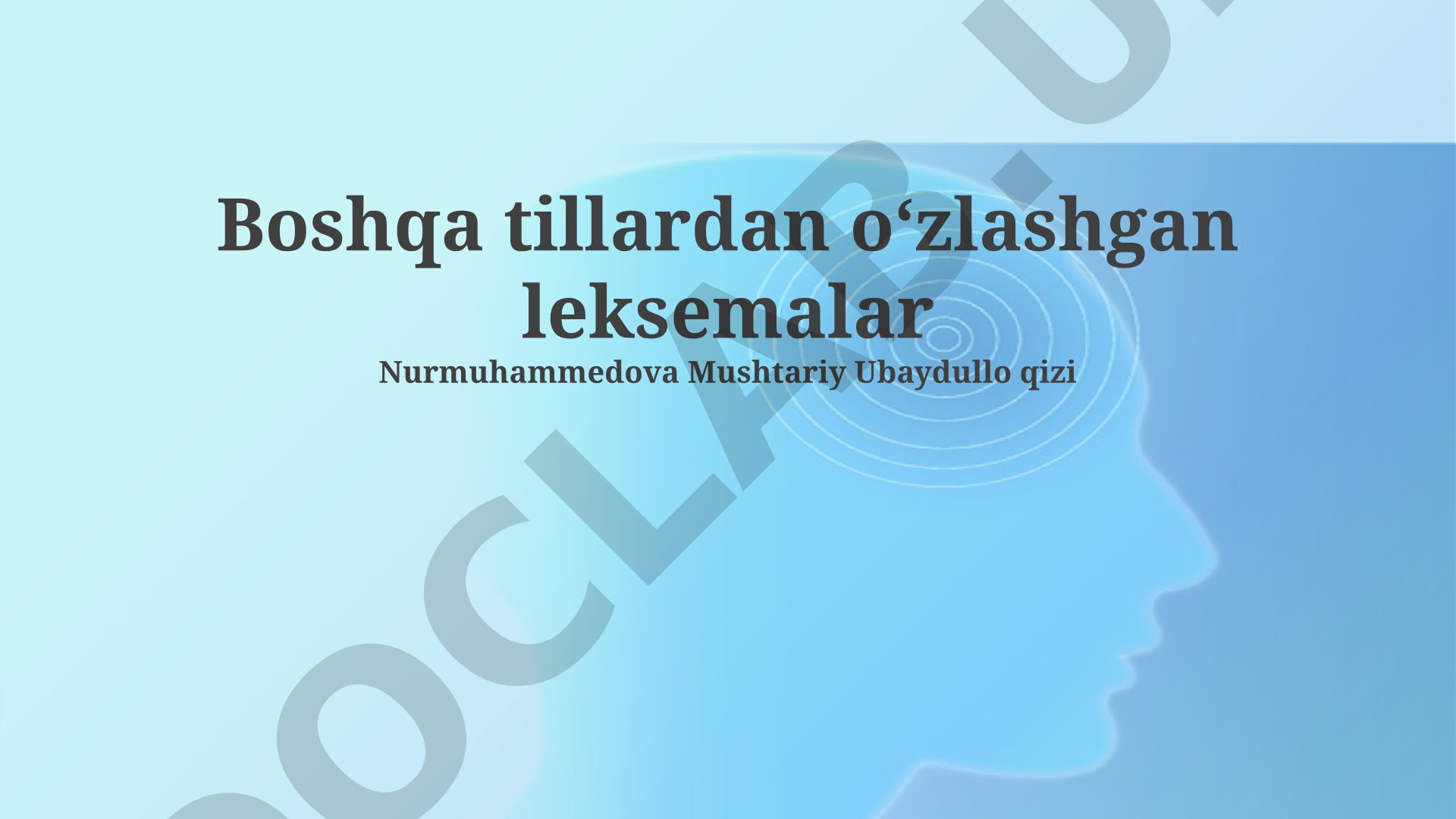 Boshqa tillardan oʻzlashgan leksemalar