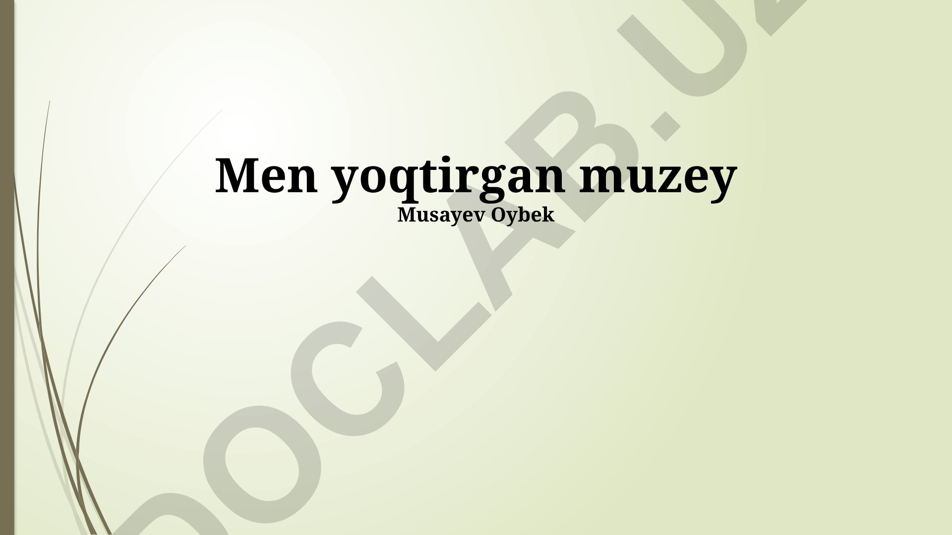 Musayev Oybek muzeyi haqida ma'lumot