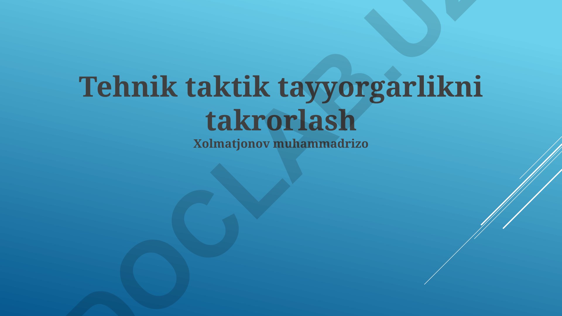 Texnik va taktik tayyorgarlikni takrorlash strategiyalari