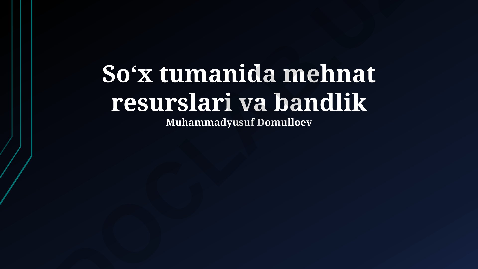 Soʻx tumanida mehnat resurslari va bandlik