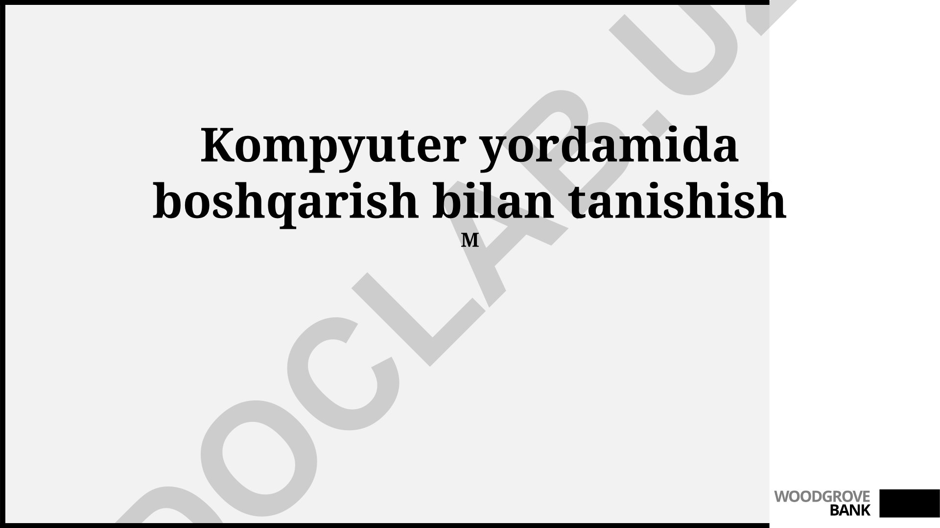 Kompyuter yordamida boshqarish bilan tanishish