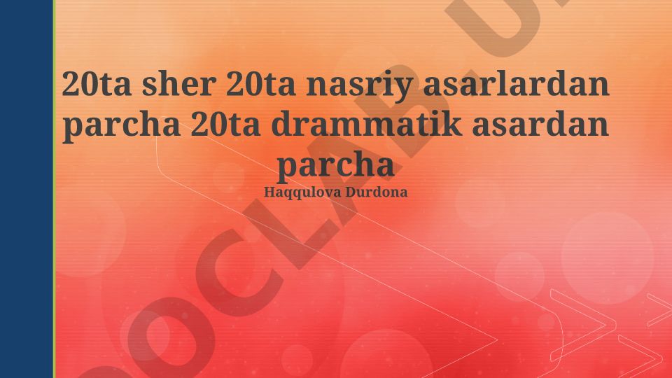 Adabiy janrlar: she'riyat, nasr va dramaturgiya