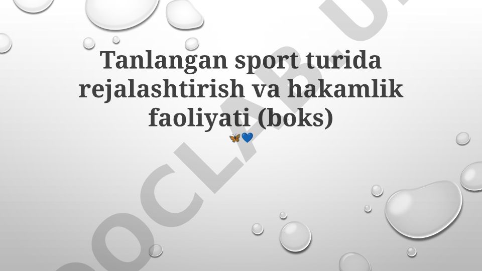 Boks musobaqalarini rejalashtirish va hakamlik faoliyati