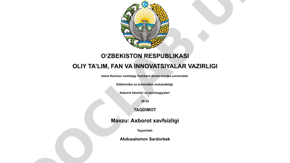 Axborot xavfsizligi