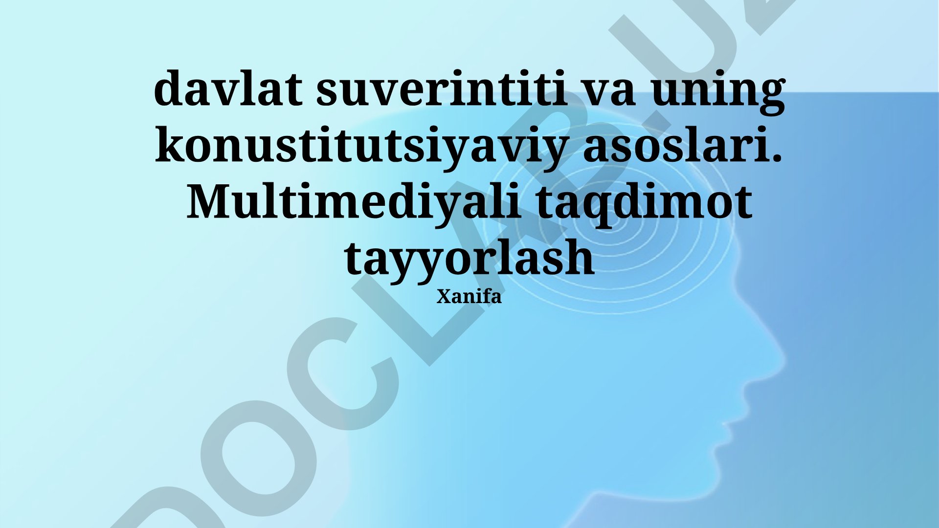 Davlat suvereniteti va uning konstitutsiyaviy asoslari
