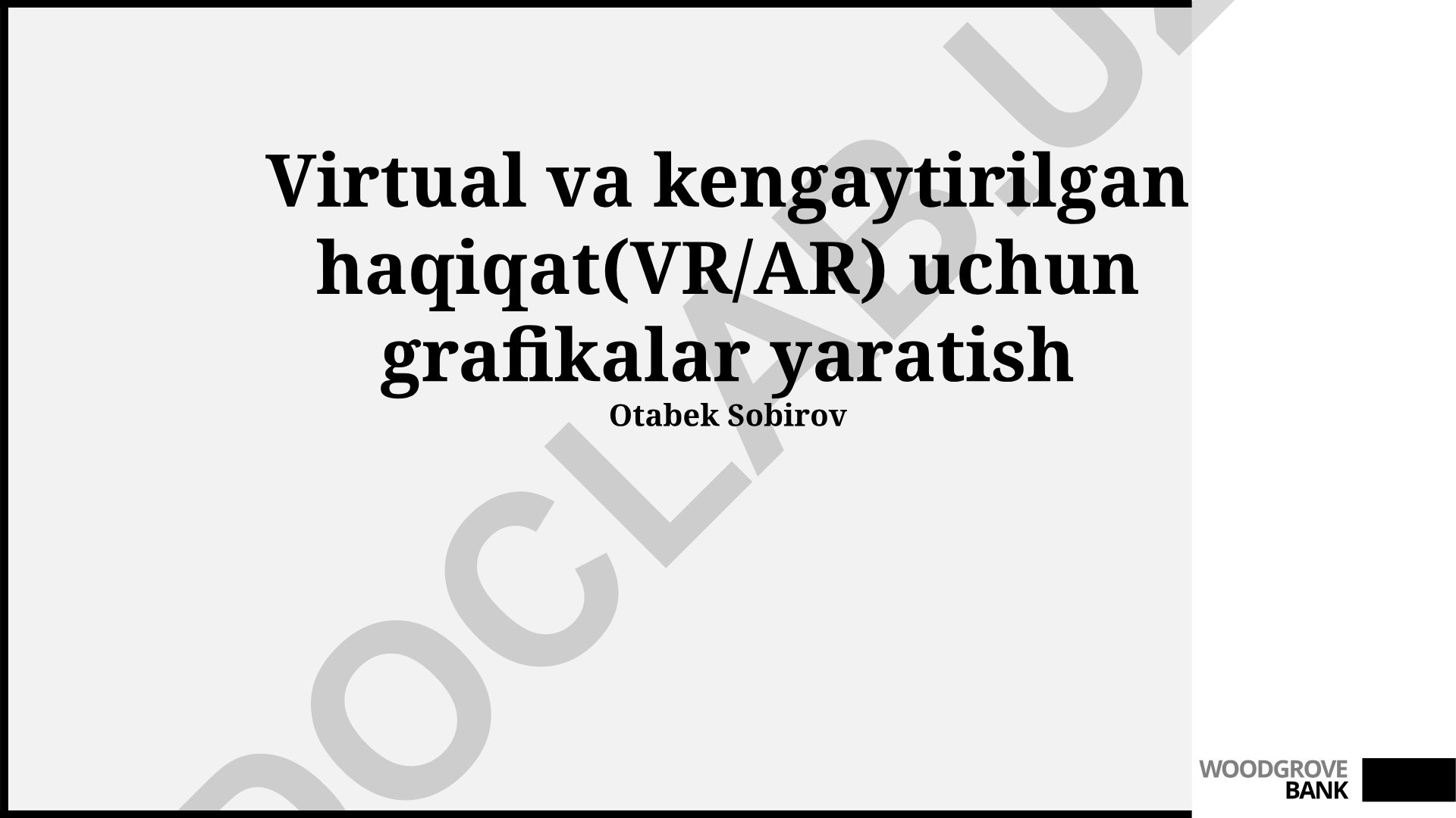 Virtual va kengaytirilgan haqiqat uchun grafikalar yaratish