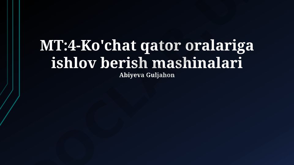 Ko'chat qator oralariga ishlov berish mashinalari