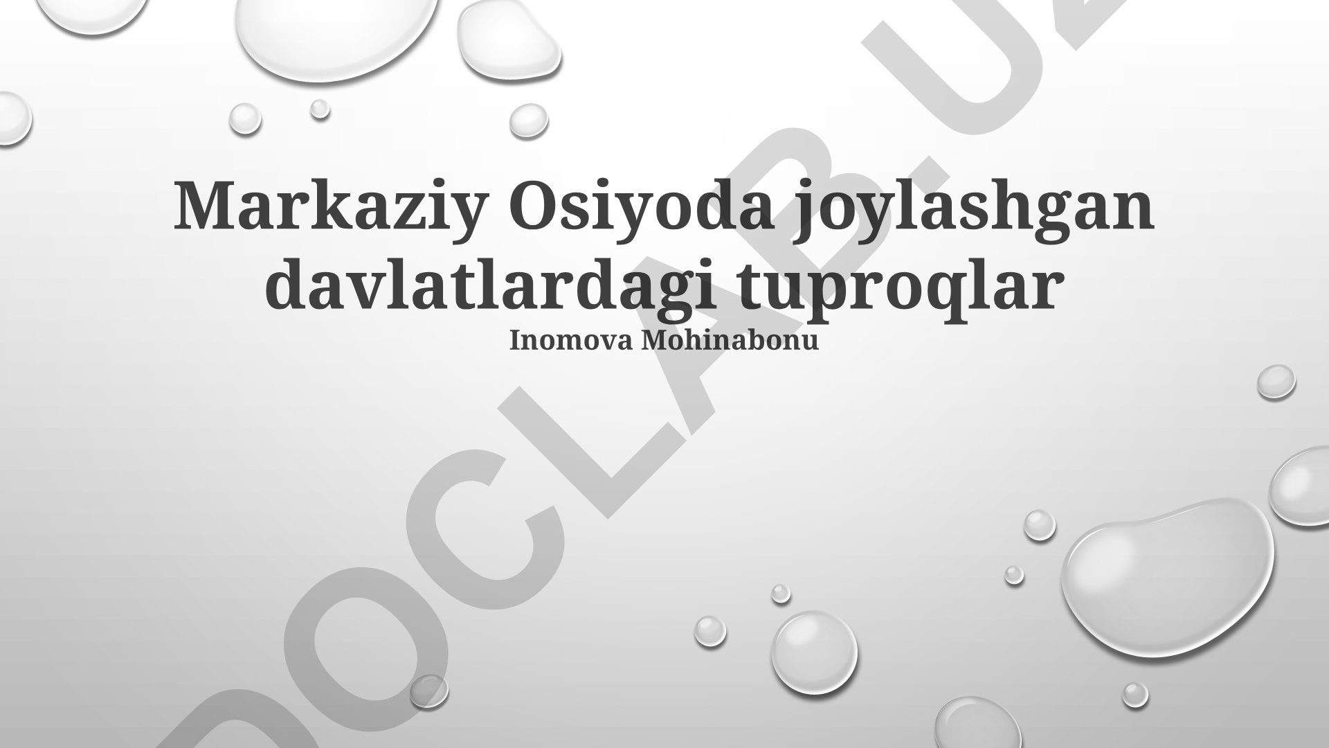 Markaziy Osiyo davlatlarida tuproq resurslarining boshqarilishi va muammolari