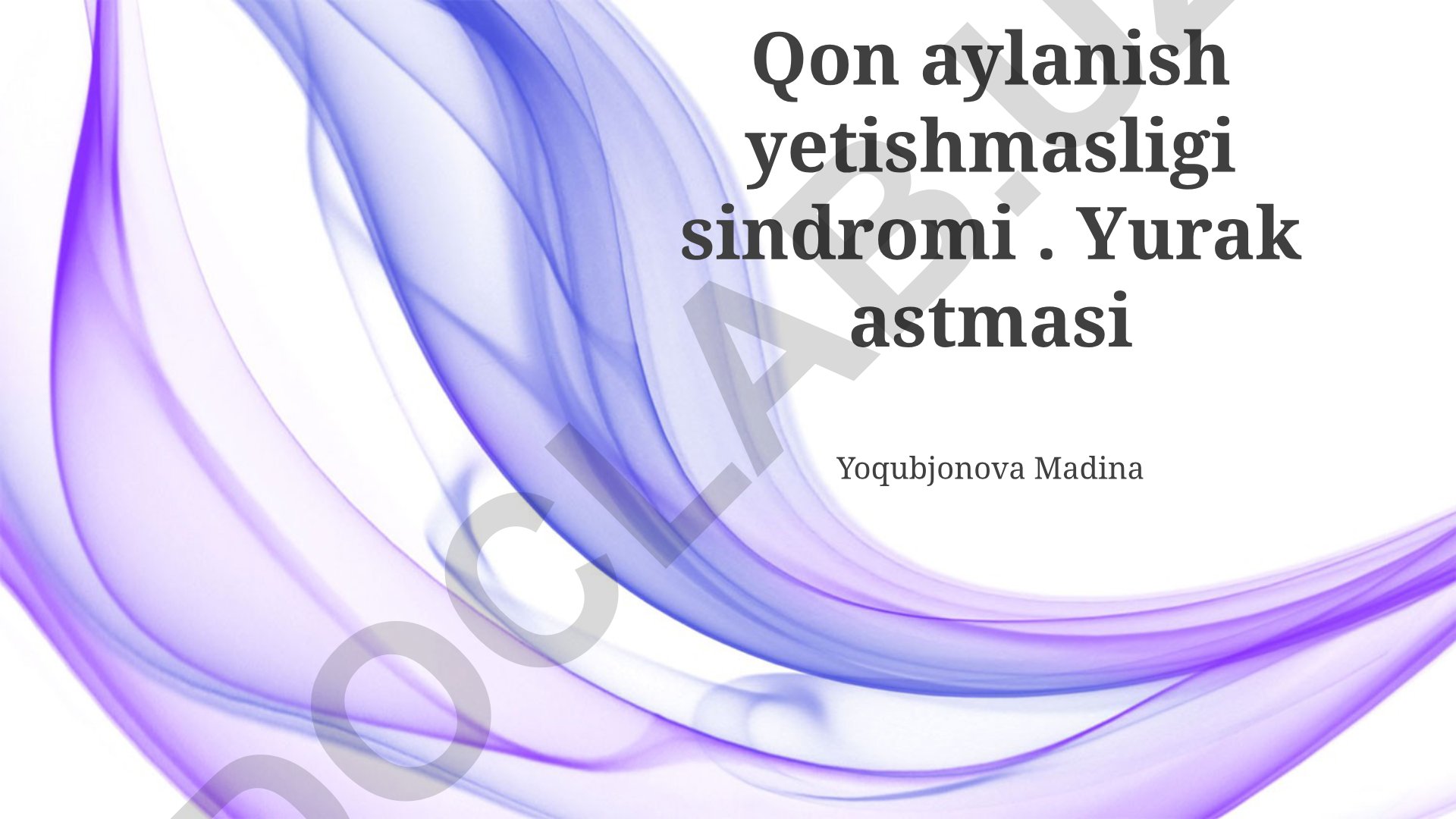 Yurak yetishmovchiligi sindromi va kardial astma