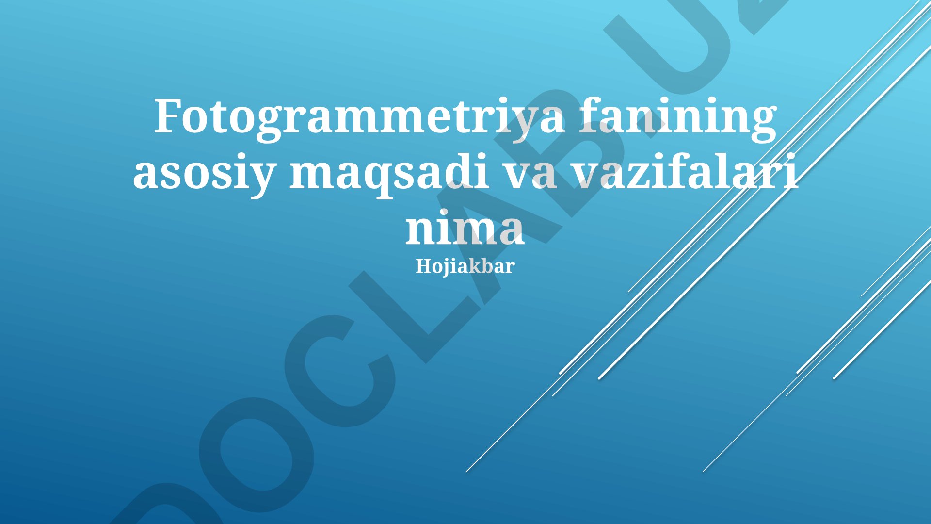 Fotogrammetriya fanining asosiy maqsadlari, vazifalari va amaliy qo'llanilishi