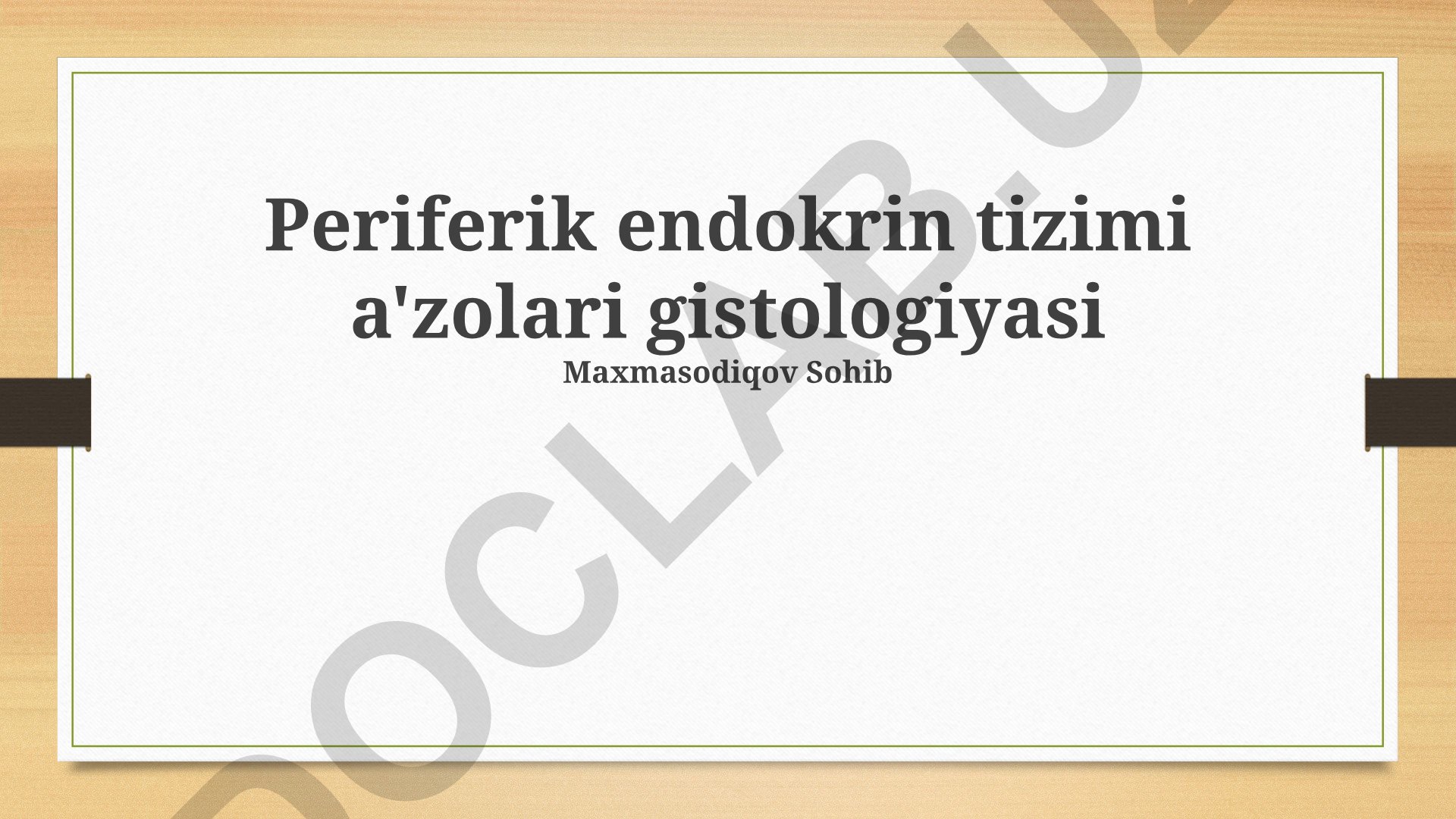 Periferik endokrin tizimi a'zolari gistologiyasi