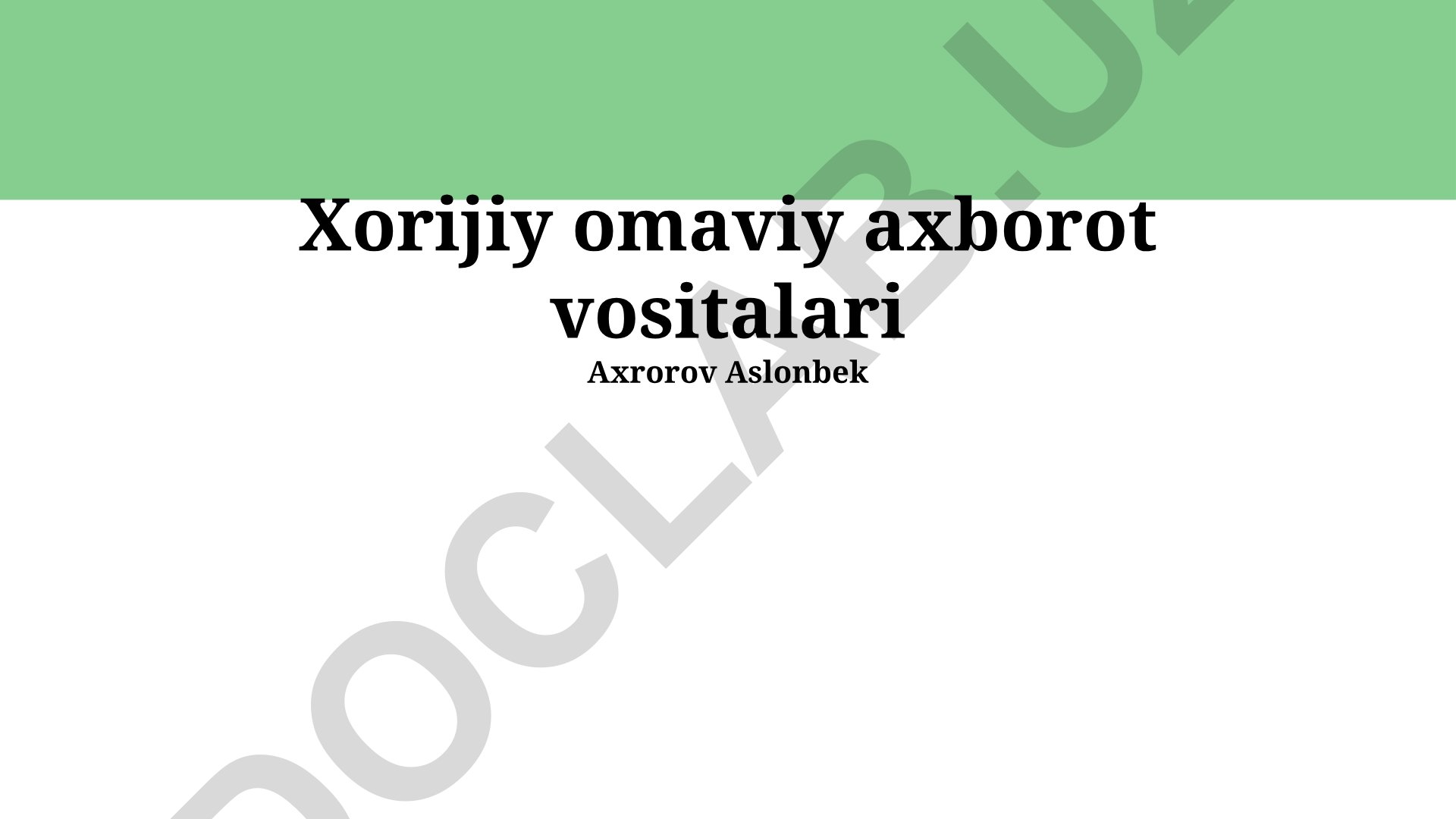 Chet el ommaviy axborot vositalarining O'zbekistonga ta'siri