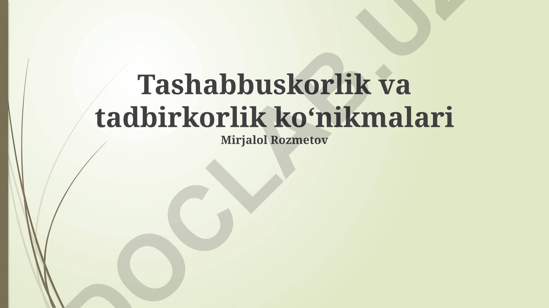 Tashabbuskorlik va tadbirkorlik koʻnikmalari
