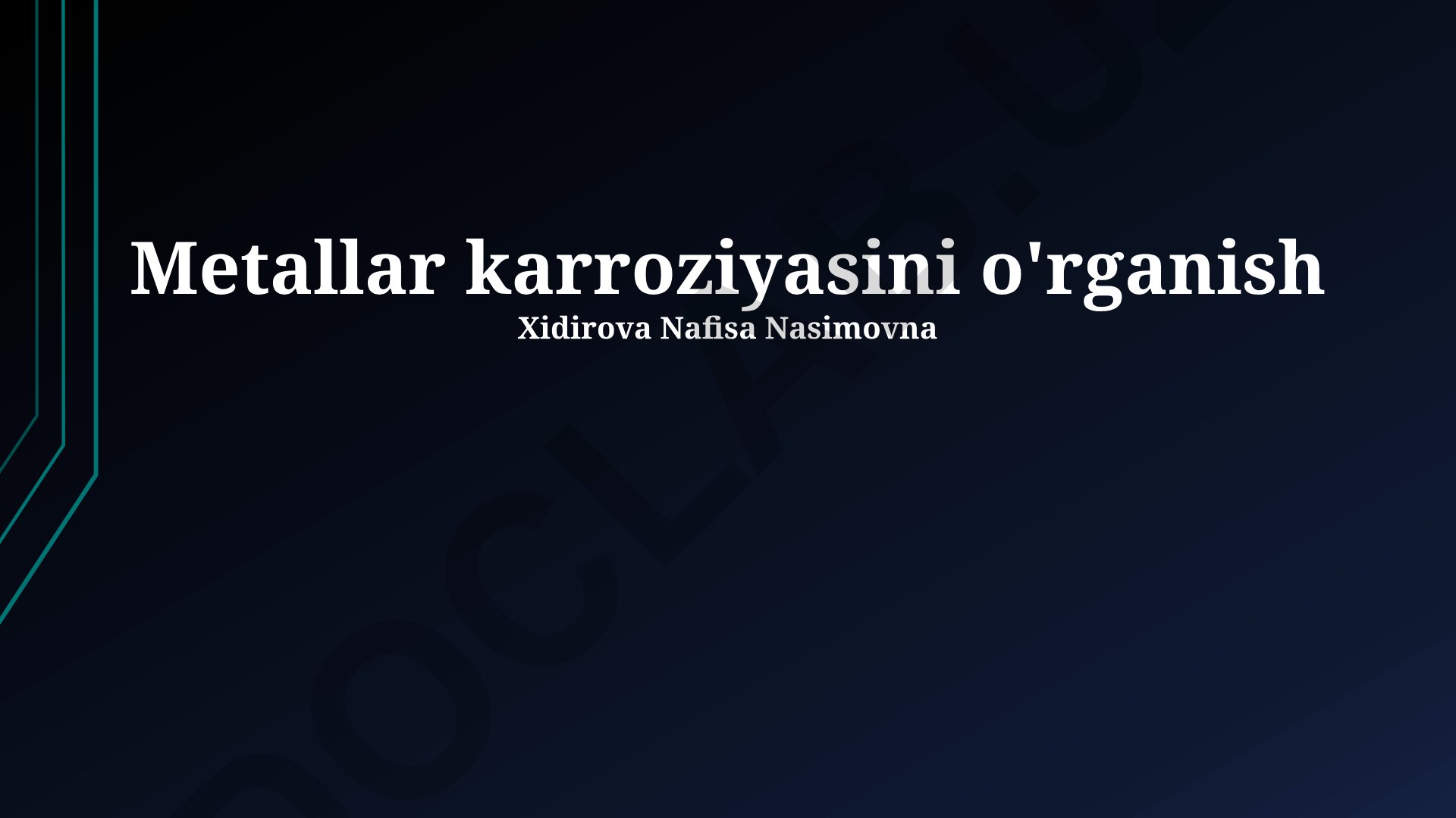 Metallar karroziyasini o'rganish