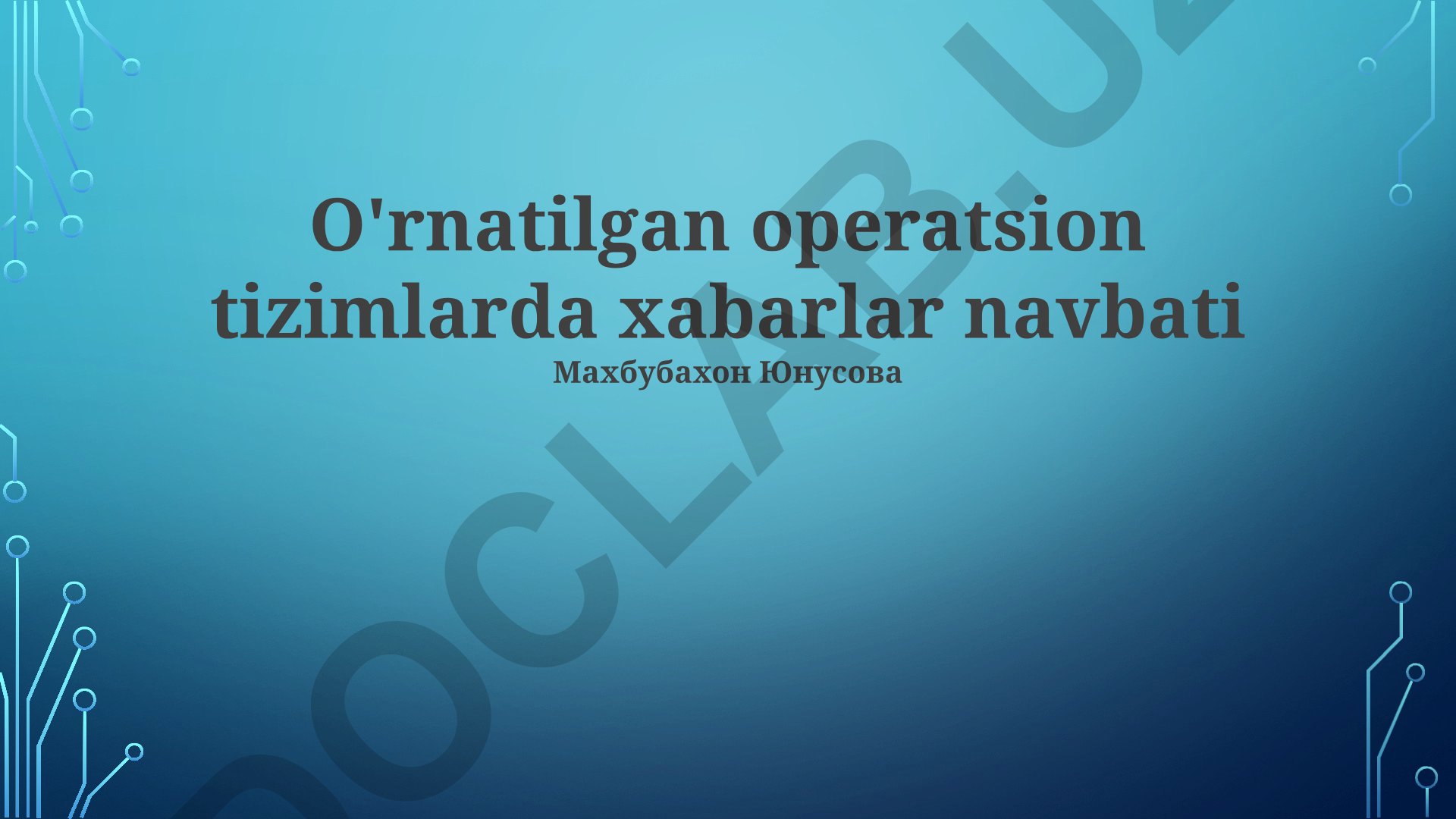 O'rnatilgan operatsion tizimlarda xabarlar navbati