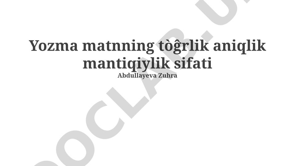 Yozma matn sifatining asosiy elementlari va tekshirish usullari
