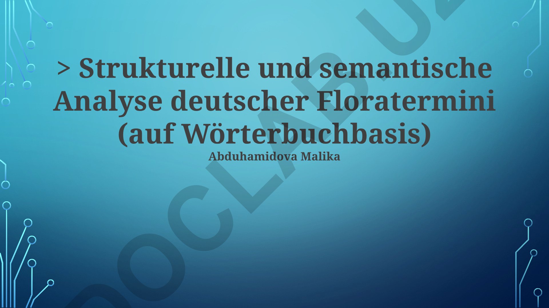 Strukturelle und semantische Analyse deutscher Floratermini