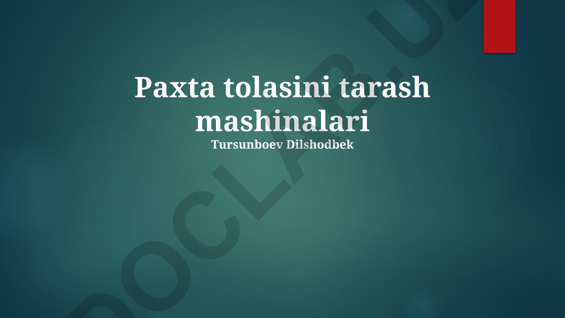 Paxta tolasini tarash mashinalari