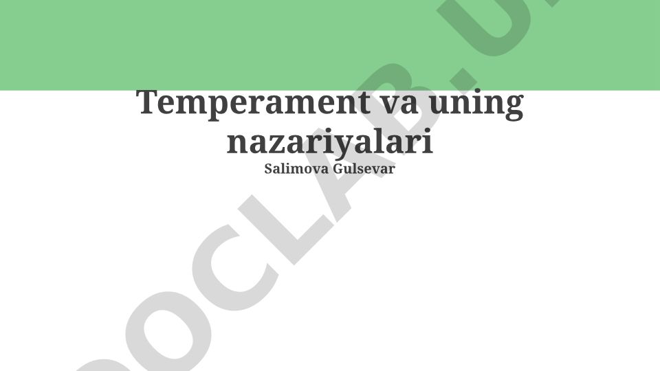 Temperament va uning nazariyalari