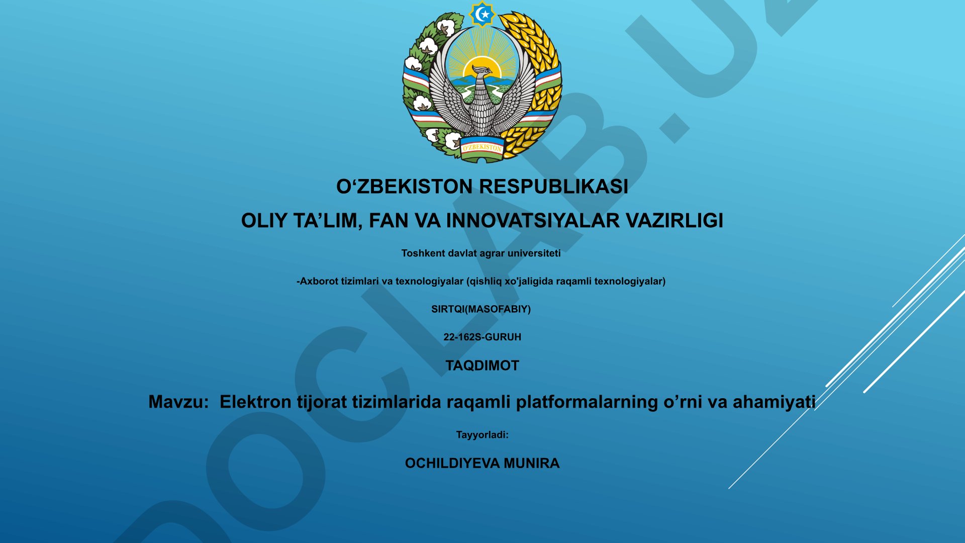 Elektron tijorat tizimlarida raqamli platformalarning o’rni va ahamiyati