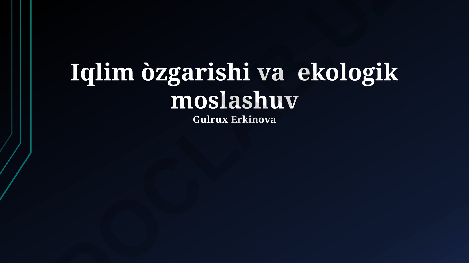 Iqlim o'zgarishi va ekologik moslashuv