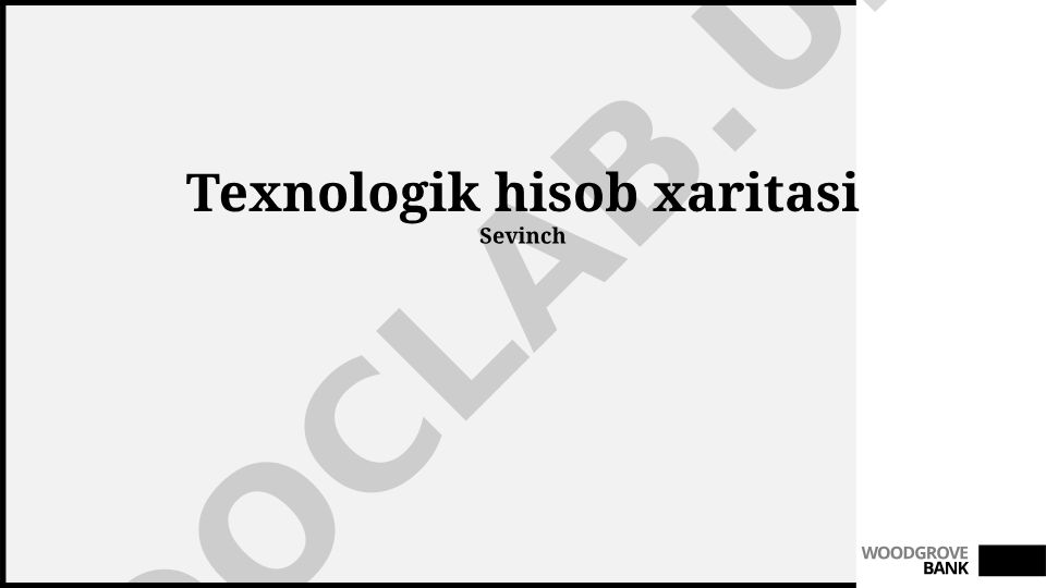 Woodgrove Bank uchun texnologik hisob xaritasi va yo'l xaritasi