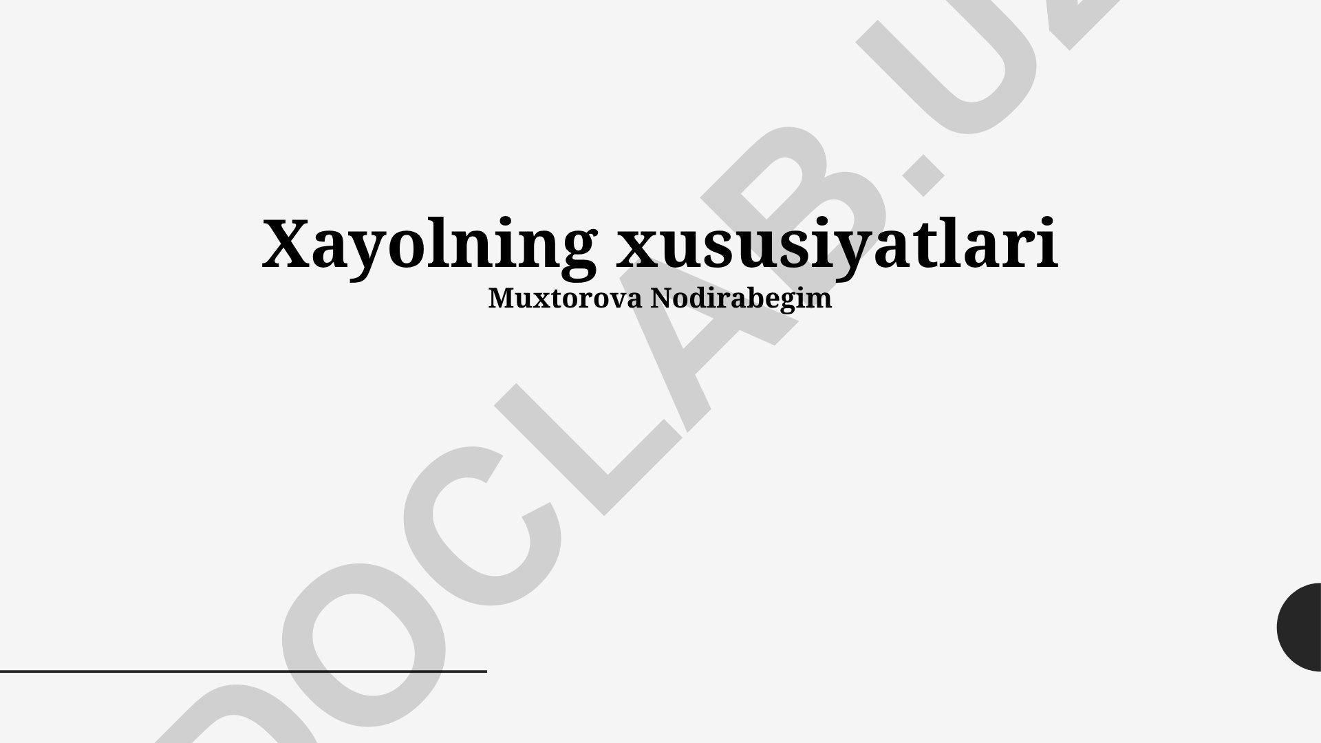 Xayolning fizikaviy, kimyoviy va biologik xossalari
