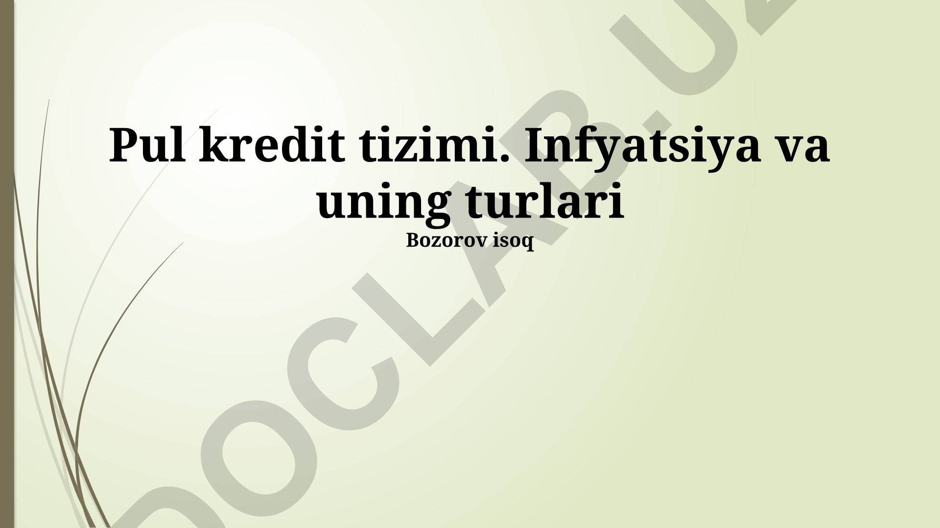 Kredit tizimi va inflyatsiyaning o'zaro bog'liqligi