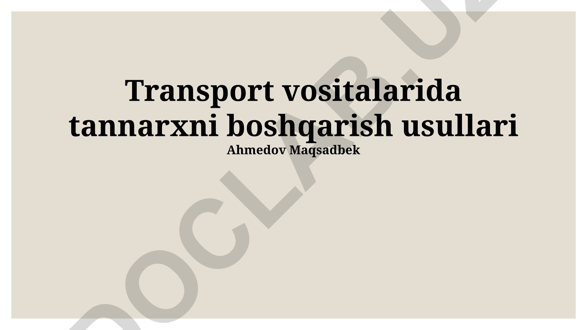 Transport vositalarida tannarxni boshqarish usullari