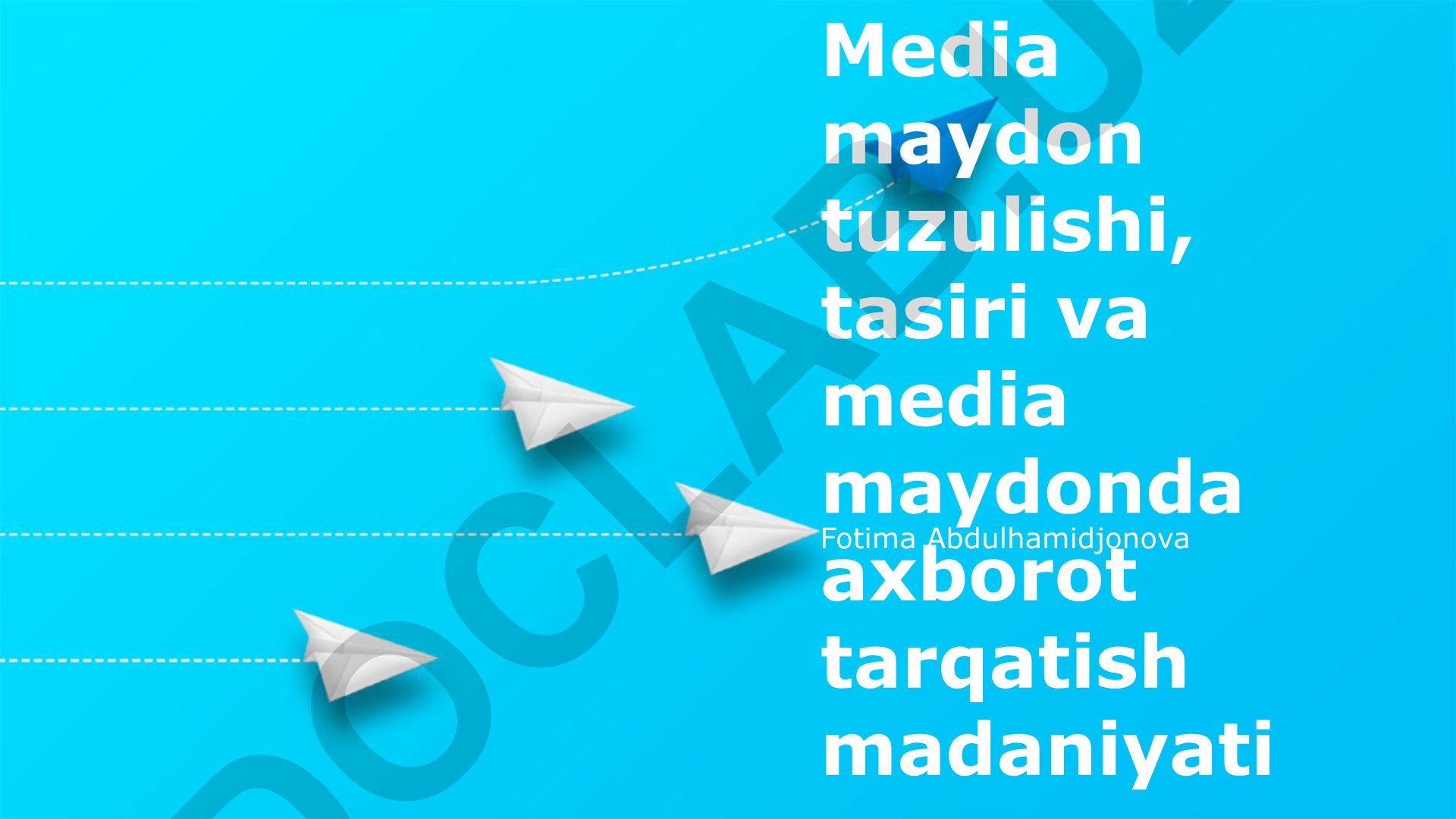 Media maydon tuzulishi, tasiri va axborot tarqatish madaniyati