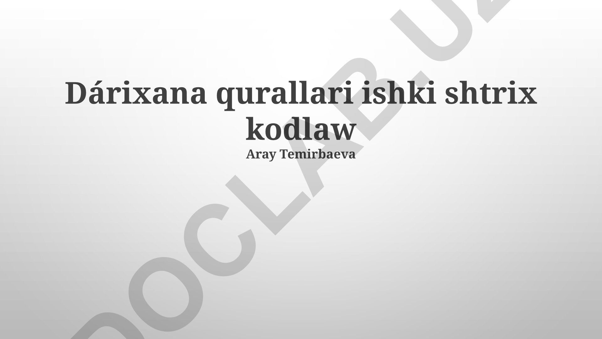 Dárixana qurallari ishki shtrix kodlaw