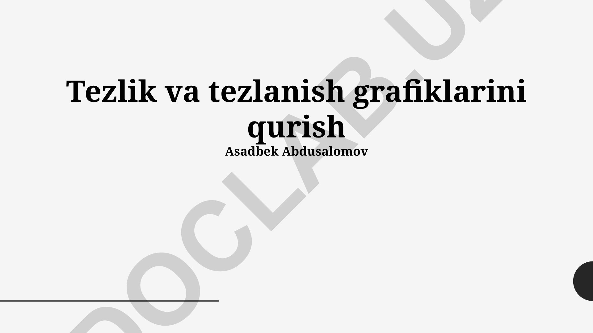 Tezlik va tezlanish grafiklarini qurish