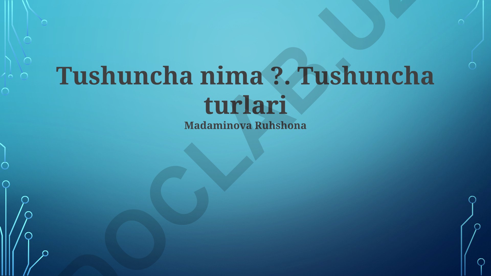 Tushuncha nima va tushuncha turlari