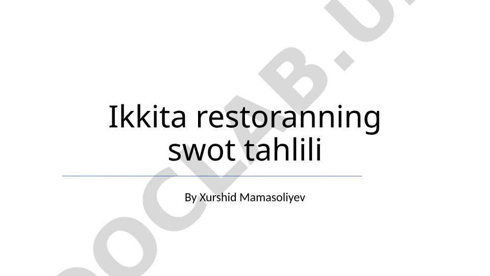 Ikkita restoranning SWOT tahlili
