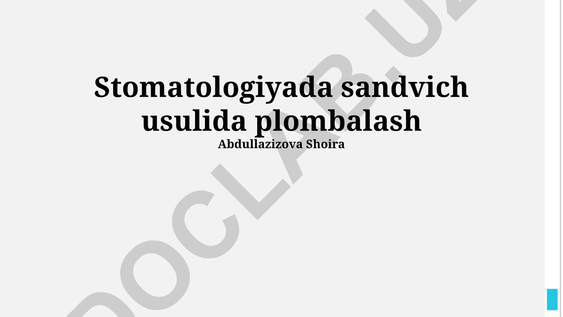 Stomatologiyada sandvich usulida plombalash