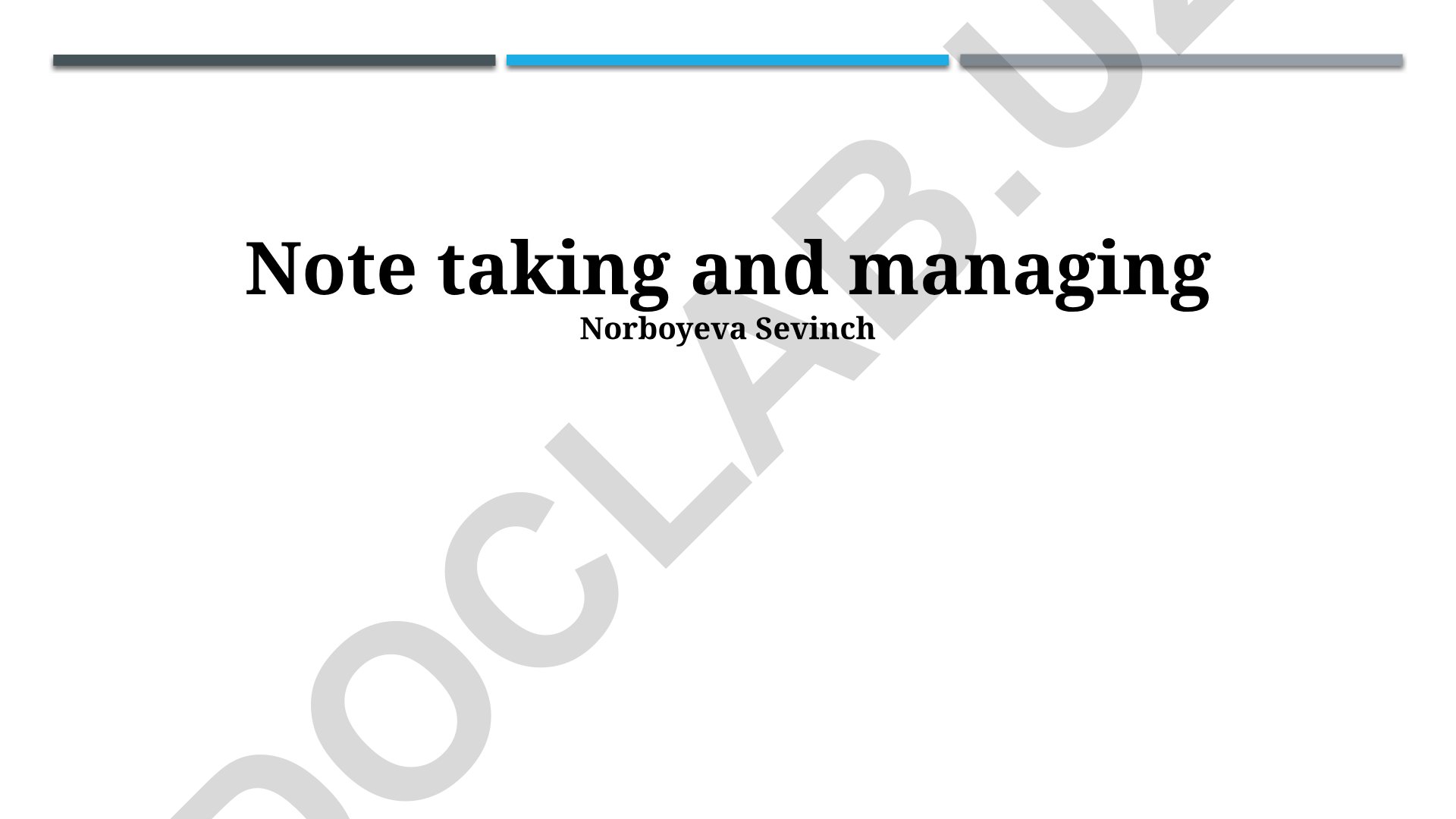 Organization and Management Strategies for Effective Note-Taking