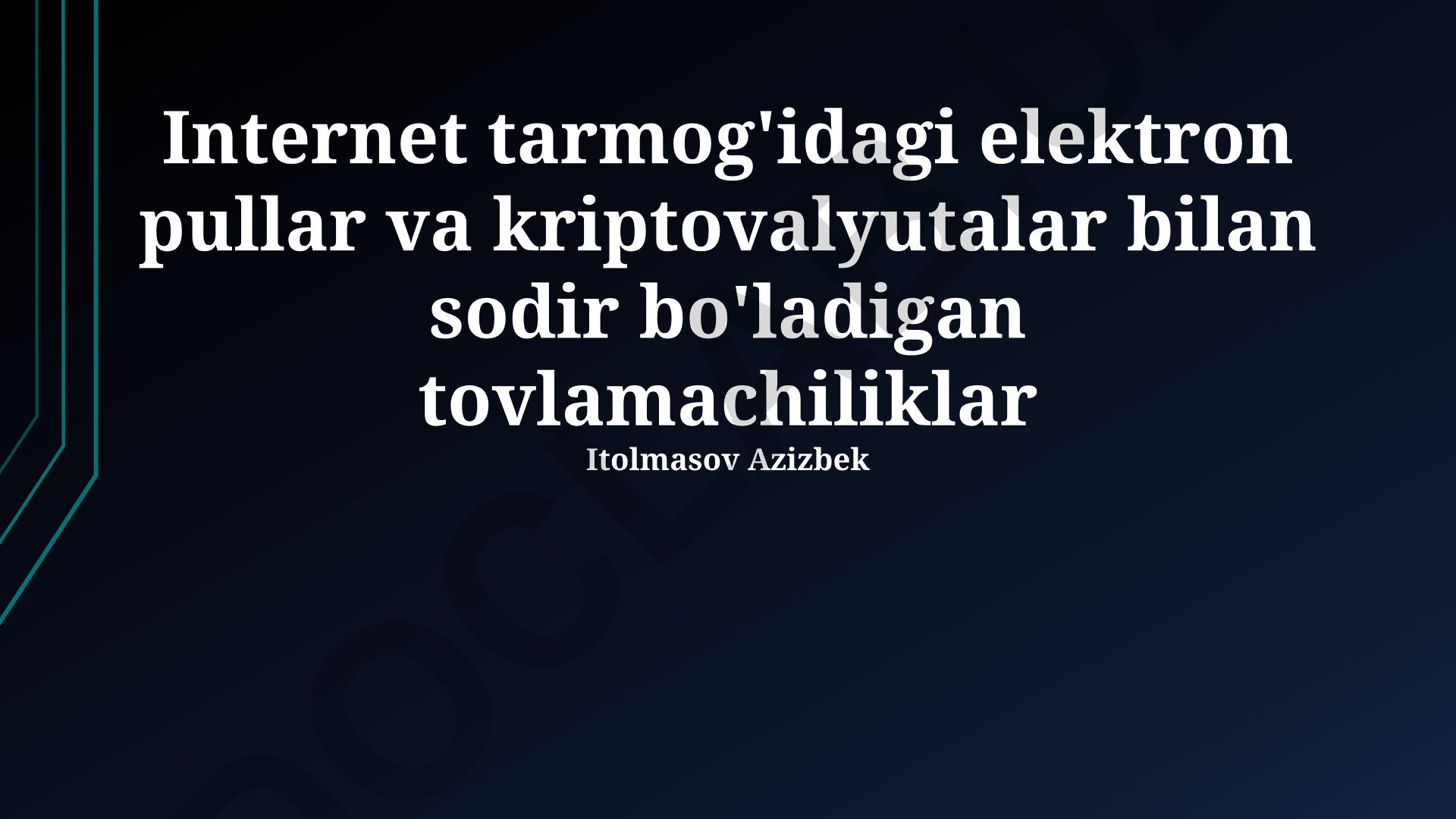 Internet tarmog'idagi elektron pullar va kriptovalyutalar bilan sodir bo'ladigan tovlamachiliklar