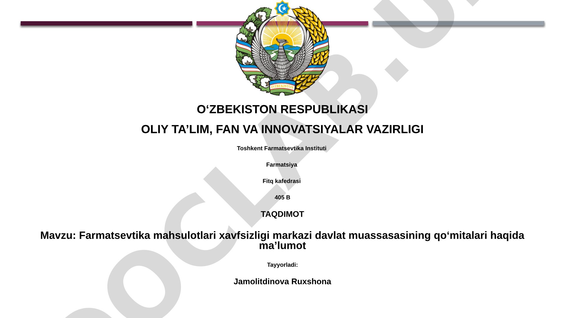 Farmatsevtika mahsulotlari xavfsizligi markazi davlat muassasasining qo'mitalari haqida ma'lumot