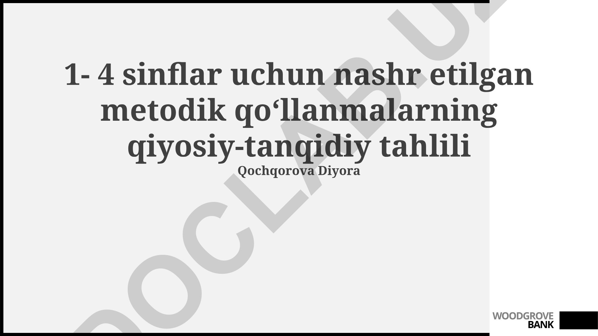 1-4 sinflar uchun metodik qoʻllanmalarning qiyosiy-tanqidiy tahlili