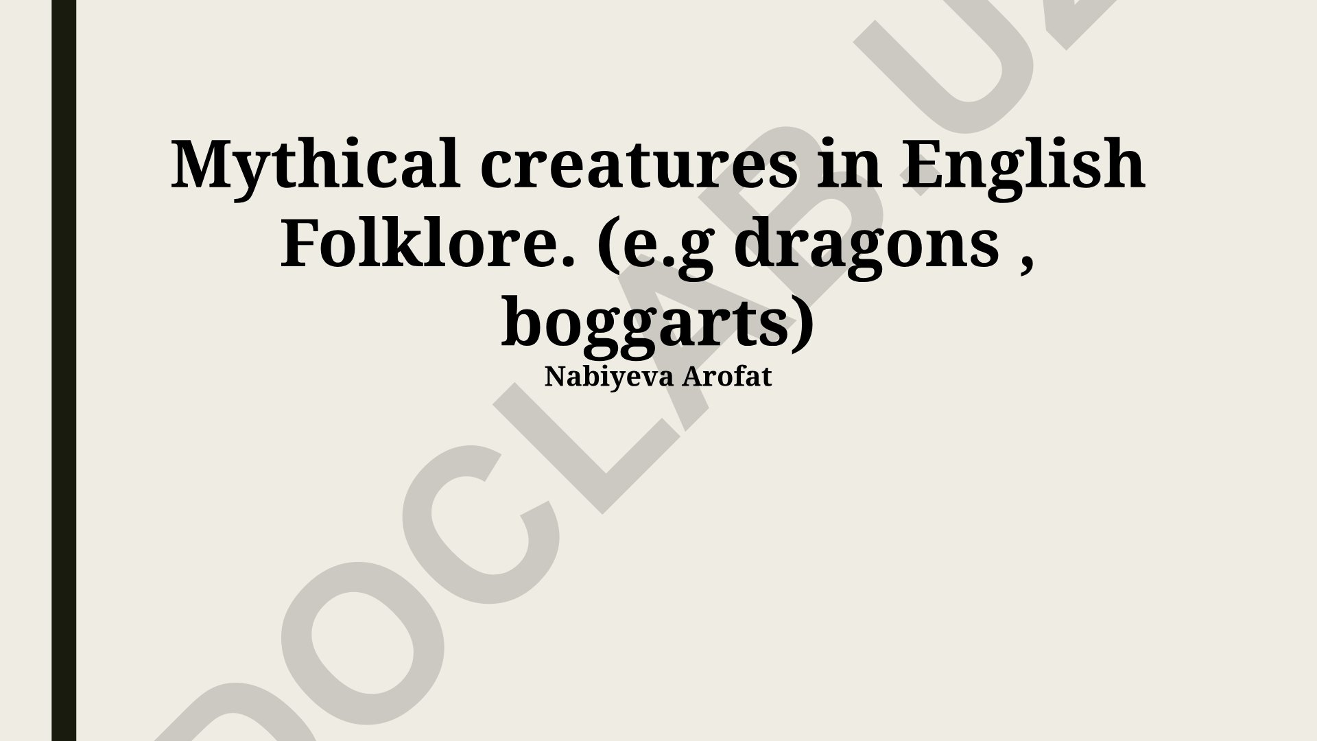 Mythical creatures in English Folklore