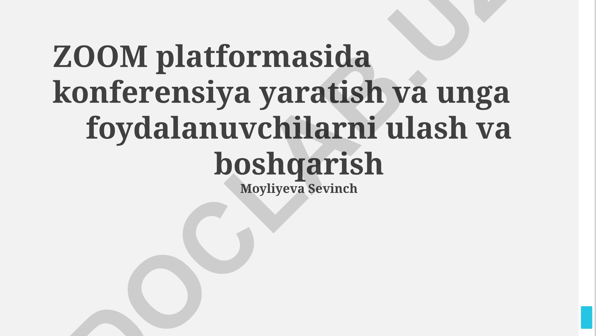 Zoom platformasida konferensiya yaratish va boshqarish